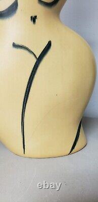 DONNA POLSANO VASEStudio Art Pottery AbstractFIGURAL NUDE PicassoStyleORCHRE