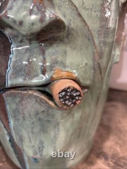 Dal Burtchaell Ugly Face Pottery Jug 16 Inch Georgia Southern Folk Art Signed