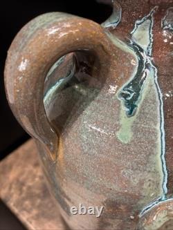 Dal Burtchaell Ugly Face Pottery Jug 16 Inch Georgia Southern Folk Art Signed