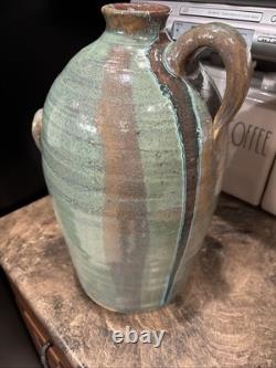Dal Burtchaell Ugly Face Pottery Jug 16 Inch Georgia Southern Folk Art Signed
