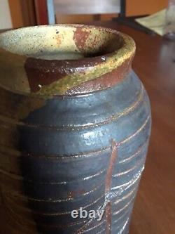 Dan Ishler Vintage Unique Brutalist Japonesque Art Pottery Mid Century Vase