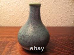 Danish MCM Stoneware Artist Signed, Unknown Workshop, Exceptional Blue Bud Vase