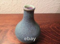 Danish MCM Stoneware Artist Signed, Unknown Workshop, Exceptional Blue Bud Vase