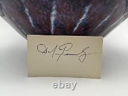 David Fernandez Vintage Studio Pottery Flambe Drip Glaze Round Vase 10.5 Signed