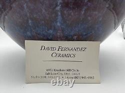 David Fernandez Vintage Studio Pottery Flambe Drip Glaze Vase 10.5 Signed