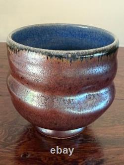 David Shaner Vintage American Studio Pottery Tea Bowl- Metallic Bronze Reduction