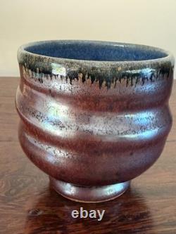 David Shaner Vintage American Studio Pottery Tea Bowl- Metallic Bronze Reduction