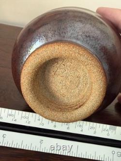 David Shaner Vintage American Studio Pottery Tea Bowl- Metallic Bronze Reduction