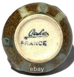 Denbak Vintage French Signed Studio Art Pottery Miniature Glazed Vase / Pot