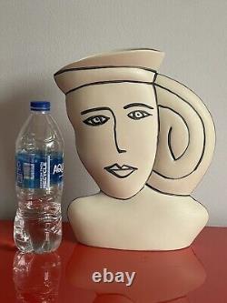 Donna Polseno Abstract Face Vase Studio Art Pottery Ceramic Picasso Vintage 11