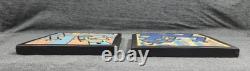 Doug Spalding Studio Robot Art Tiles (2) Detroit Ceramic Artist Signed
