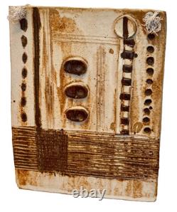 Drake Texas Studio Art Pottery Stoneware Wall Relief Plaque Sculpture Vtg Mcm