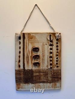 Drake Texas Studio Art Pottery Stoneware Wall Relief Plaque Sculpture Vtg Mcm