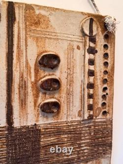 Drake Texas Studio Art Pottery Stoneware Wall Relief Plaque Sculpture Vtg Mcm