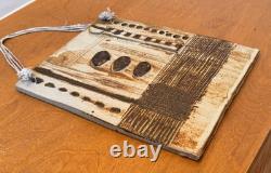 Drake Texas Studio Art Pottery Stoneware Wall Relief Plaque Sculpture Vtg Mcm