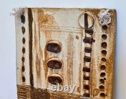 Drake Texas Studio Art Pottery Stoneware Wall Relief Plaque Sculpture Vtg Mcm