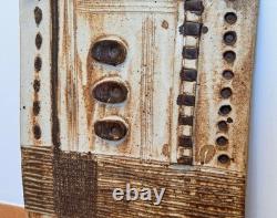 Drake Texas Studio Art Pottery Stoneware Wall Relief Plaque Sculpture Vtg Mcm