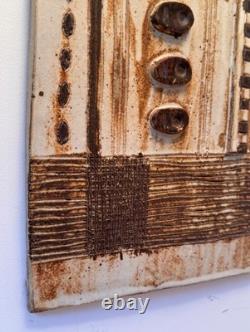 Drake Texas Studio Art Pottery Stoneware Wall Relief Plaque Sculpture Vtg Mcm