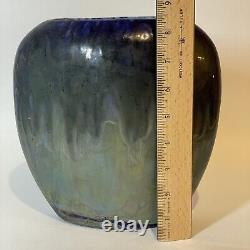 Drip Glaze Studio Art Pottery Raku Colorado vase Large Vintage Signed Iridescent