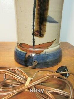 EXCEPTIONAL MCM 1960s VINTAGE STUDIO ART POTTERY HAND MADE LAMP ABSTRACT