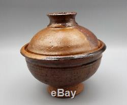 Early Patti Warashina Lidded Stoneware Rice Bowl Studio Pottery Vintage Signed