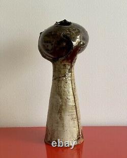 Edna Arnow 14 Stoneware Freeform Vase Sculpture Vintage MCM Studio Art Pottery