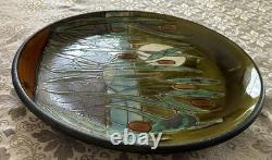 Eduardo Vega, Cuenca Ecuador, Large Art Pottery Platter/Charger, River Vintage