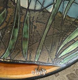Eduardo Vega, Cuenca Ecuador, Large Art Pottery Platter/Charger, River Vintage
