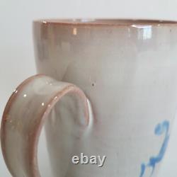 Edwin Mary Scheier Studio Pottery Mug Blue Dancing Horse RARE Signed Vintage