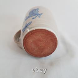 Edwin Mary Scheier Studio Pottery Mug Blue Dancing Horse RARE Signed Vintage