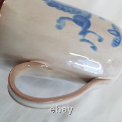 Edwin Mary Scheier Studio Pottery Mug Blue Dancing Horse RARE Signed Vintage