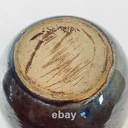 Edwin and Mary Scheier Sgraffito Vase Studio Art Pottery vtg