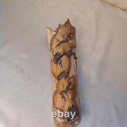 Elegant Pottery vase art textured grape vine vintage Marjorie King studio