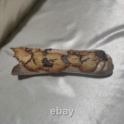 Elegant Pottery vase art textured grape vine vintage Marjorie King studio