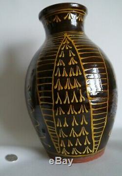English slipware vase studio pottery collectable vintage antique ceramics