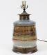 Eric Norstad Studio Pottery Vintage Table Lamp Hand Thrown Vase Blue Brown