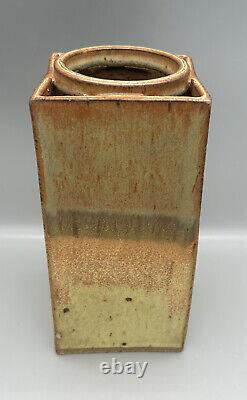 Estate Vintage 70's Tyrone Larson Michigan Studio Art Pottery Applied Ring Vase