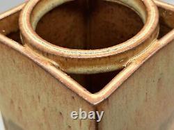 Estate Vintage 70's Tyrone Larson Michigan Studio Art Pottery Applied Ring Vase