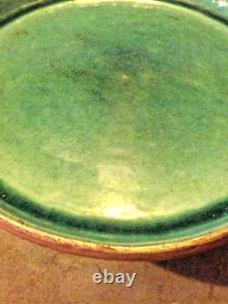 Eugene White California Studio Pottery Turquoise Blue Charger Tray Early