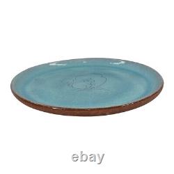 Eugene White California Studio Pottery Turquoise Blue Squirrel Charger Tray
