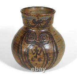 Eunice Prieto California Studio Art Pottery Vase Decorated Listed Artist Vintage
