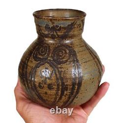 Eunice Prieto California Studio Art Pottery Vase Decorated Listed Artist Vintage