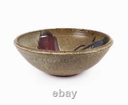 Extra Large Ceramic Bowl Vintage Studio Pottery Round Earthy Colors Centerpiece