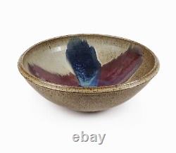 Extra Large Ceramic Bowl Vintage Studio Pottery Round Earthy Colors Centerpiece