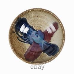 Extra Large Ceramic Bowl Vintage Studio Pottery Round Earthy Colors Centerpiece