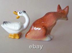 Fox And Goose Salt And Pepper Shakers Ceramic Arts Studio 1952 Rare