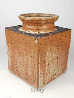 Frances Lehnert Ceramic Vase Ohio Studio Pottery Vintage Stoneware Pot 8.25H
