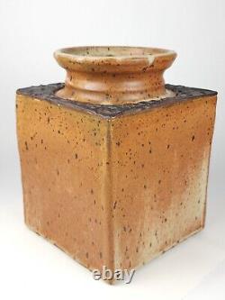 Frances Lehnert Ceramic Vase Ohio Studio Pottery Vintage Stoneware Pot 8.25H