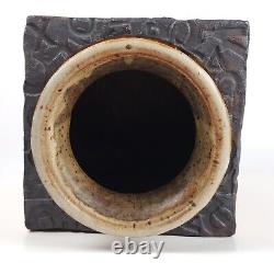 Frances Lehnert Ceramic Vase Ohio Studio Pottery Vintage Stoneware Pot 8.25H