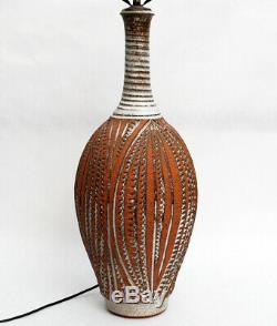 Frank Willett Studio Pottery Ceramic Table Lamp MCM Earthgender Vintage RARE